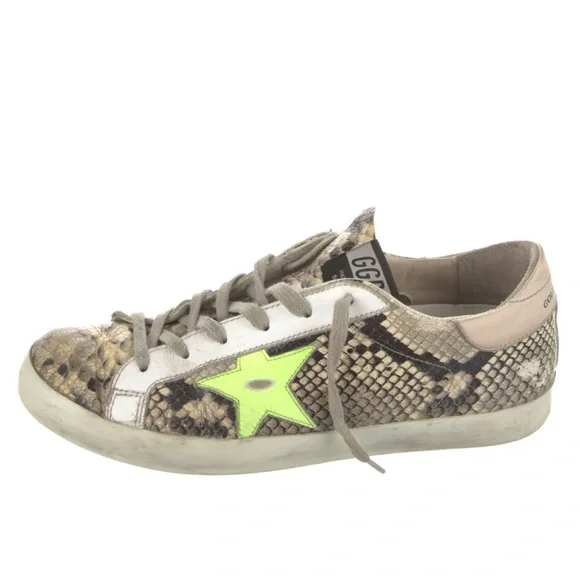Golden Goose Superstar Sneakers Size 10 Snake Embossed - Picture 1 of 15